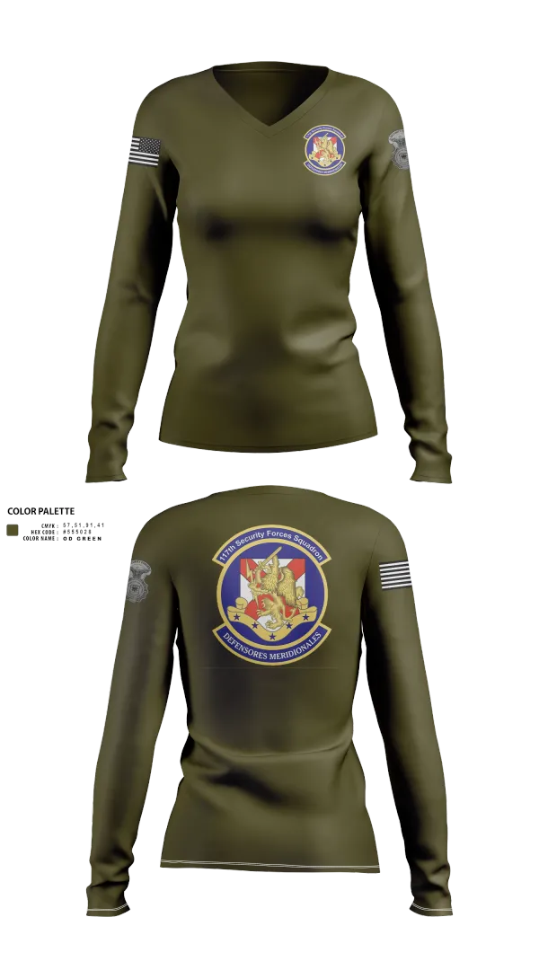 Womens Long Sleeve Vneck Shirt, , Air Force, Teamtime, Team time, sublimation, custom sports apparel, team uniforms, spirit wear, spiritwear, sports uniforms, custom shirts, team store, custom team store, fundraiser sports, apparel fundraiser