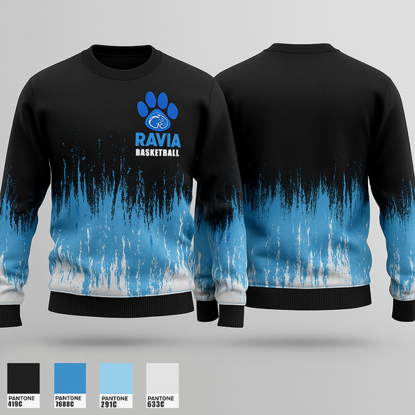 Crew Neck Sweatshirt, Ravia Middle School Basketball, Men's Basketball, Teamtime, Team time, sublimation, custom sports apparel, team uniforms, spirit wear, spiritwear, sports uniforms, custom shirts, team store, custom team store, fundraiser sports, apparel fundraiser