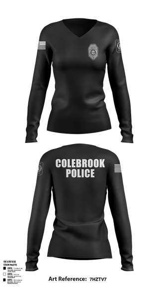 Womens Long Sleeve Vneck Shirt, COLEBROOK POLICE DEPARTMENT, Police, Teamtime, Team time, sublimation, custom sports apparel, team uniforms, spirit wear, spiritwear, sports uniforms, custom shirts, team store, custom team store, fundraiser sports, apparel fundraiser