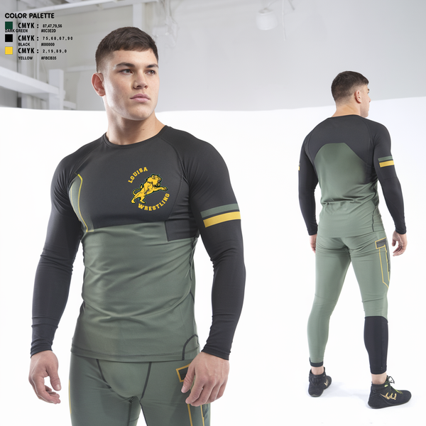 Long Sleeve Rash Guard Shirt, Louisa Wrestling, Wrestling, Teamtime, Team time, sublimation, custom sports apparel, team uniforms, spirit wear, spiritwear, sports uniforms, custom shirts, team store, custom team store, fundraiser sports, apparel fundraiser
