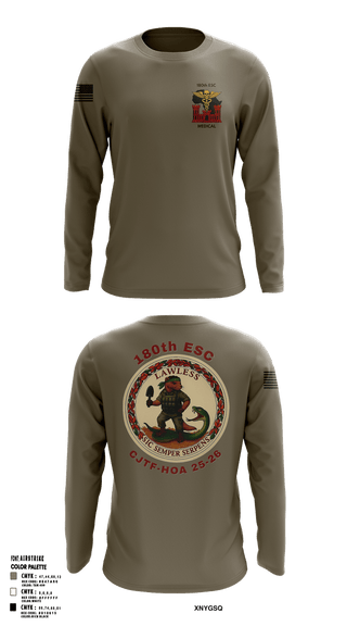 Long Sleeve Performance Shirt, 180th ESC, Army, Teamtime, Team time, sublimation, custom sports apparel, team uniforms, spirit wear, spiritwear, sports uniforms, custom shirts, team store, custom team store, fundraiser sports, apparel fundraiser