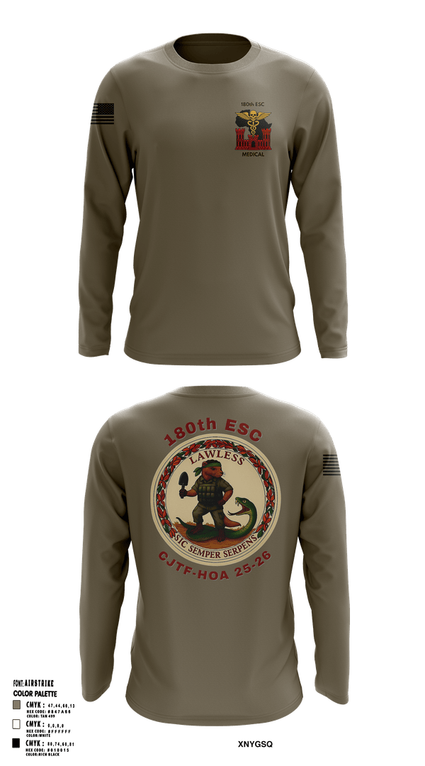 Long Sleeve Performance Shirt, 180th ESC, Army, Teamtime, Team time, sublimation, custom sports apparel, team uniforms, spirit wear, spiritwear, sports uniforms, custom shirts, team store, custom team store, fundraiser sports, apparel fundraiser