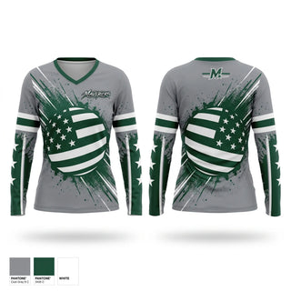 Womens Long Sleeve Vneck Shirt, Central Utah Mavericks, Softball, Teamtime, Team time, sublimation, custom sports apparel, team uniforms, spirit wear, spiritwear, sports uniforms, custom shirts, team store, custom team store, fundraiser sports, apparel fundraiser
