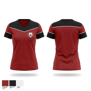 Womens Short Sleeve Vneck Shirt, Wright Brothers Pilots, Women's Volleyball, Teamtime, Team time, sublimation, custom sports apparel, team uniforms, spirit wear, spiritwear, sports uniforms, custom shirts, team store, custom team store, fundraiser sports, apparel fundraiser