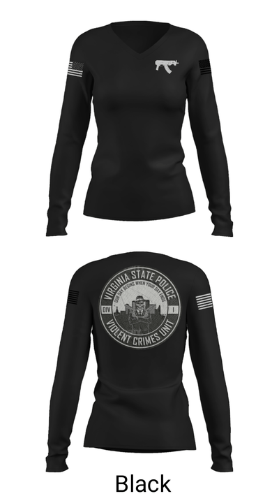 Violent Crimes Unit 81927816 Women's Long Sleeve V-neck Shirt - 23