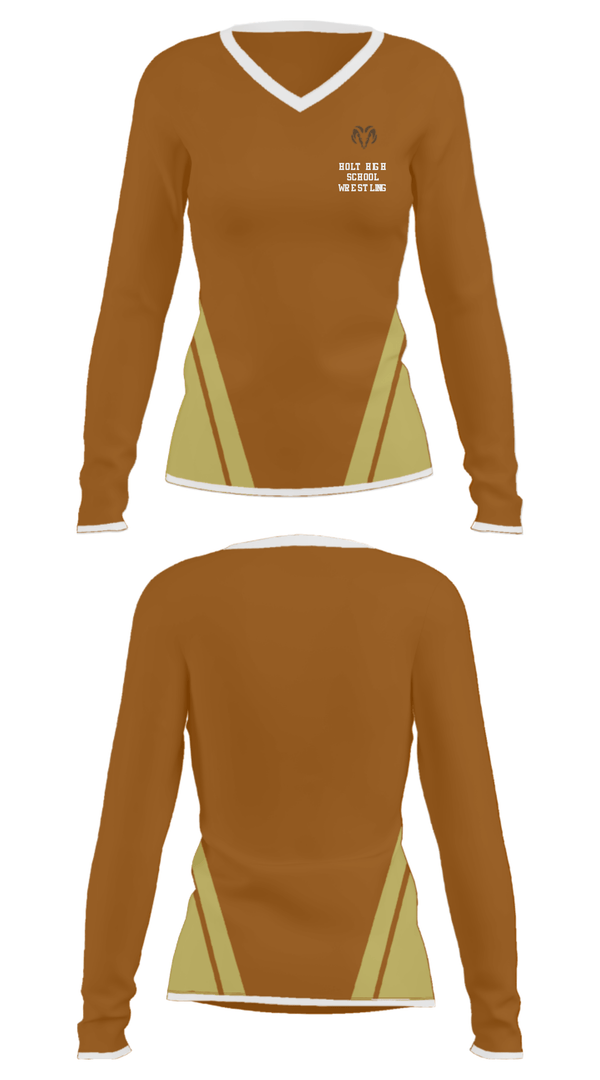 Women's Long Sleeve Vneck Shirt, Holt High School Wrestling, Wrestling, Teamtime, Team time, sublimation, custom sports apparel, team uniforms, spirit wear, spiritwear, sports uniforms, custom shirts, team store, custom team store, fundraiser sports, apparel fundraiser