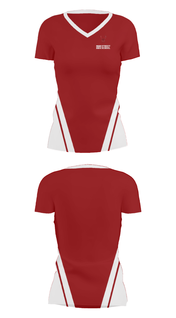 Women's Short Sleeve Vneck Shirt, Main Street High School, Spirit Store, Teamtime, Team time, sublimation, custom sports apparel, team uniforms, spirit wear, spiritwear, sports uniforms, custom shirts, team store, custom team store, fundraiser sports, apparel fundraiser