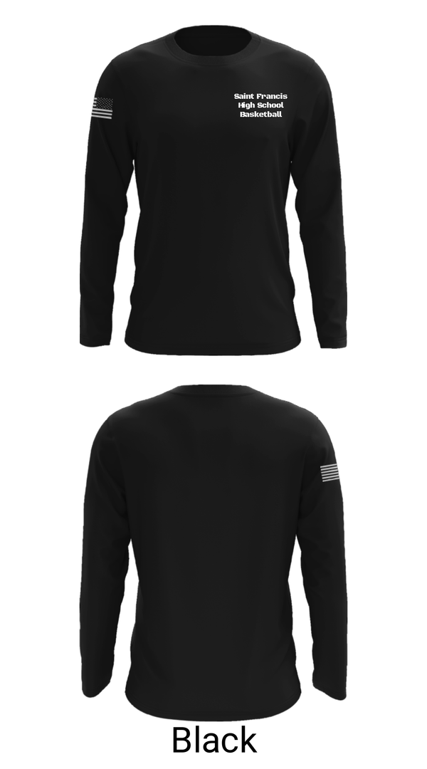 Long Sleeve Performance Shirt, Saint Francis High School Basketball, Men's Basketball, Teamtime, Team time, sublimation, custom sports apparel, team uniforms, spirit wear, spiritwear, sports uniforms, custom shirts, team store, custom team store, fundraiser sports, apparel fundraiser