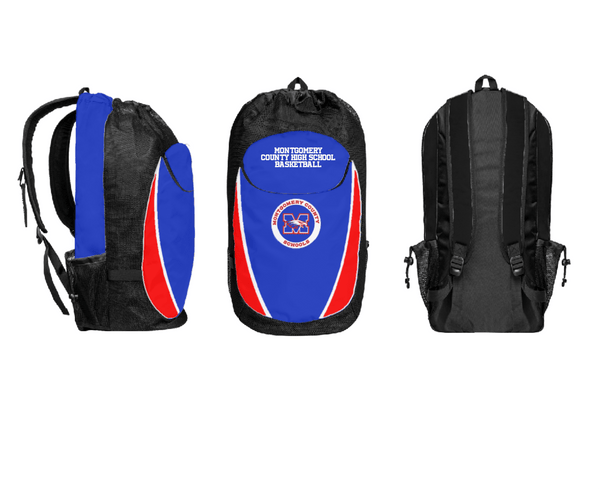 Gear Bag, Montgomery County High School Basketball, Men's Basketball, Teamtime, Team time, sublimation, custom sports apparel, team uniforms, spirit wear, spiritwear, sports uniforms, custom shirts, team store, custom team store, fundraiser sports, apparel fundraiser