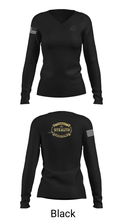 Stealth customs 84323734 Women's Long Sleeve V-neck Shirt - 13