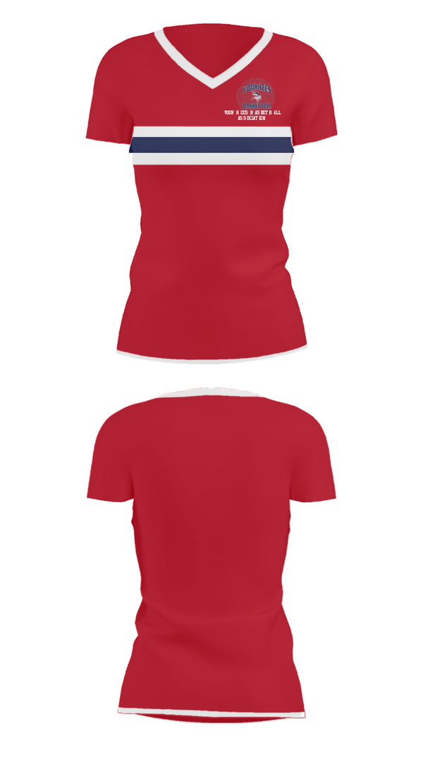 Women's Short Sleeve Vneck Shirt, Voorhees Basketball Association, Women's Basketball, Teamtime, Team time, sublimation, custom sports apparel, team uniforms, spirit wear, spiritwear, sports uniforms, custom shirts, team store, custom team store, fundraiser sports, apparel fundraiser