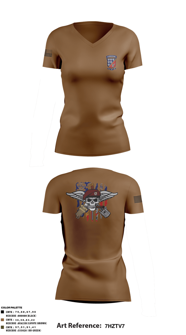 Women's Short Sleeve Vneck Shirt, 647 Quartermaster Company, Army, Teamtime, Team time, sublimation, custom sports apparel, team uniforms, spirit wear, spiritwear, sports uniforms, custom shirts, team store, custom team store, fundraiser sports, apparel fundraiser
