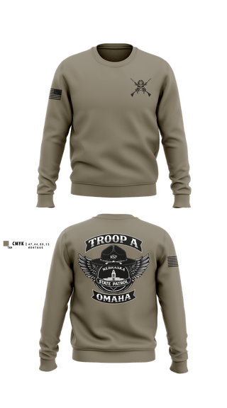 Crew Neck Sweatshirt, Troop A, Police, Teamtime, Team time, sublimation, custom sports apparel, team uniforms, spirit wear, spiritwear, sports uniforms, custom shirts, team store, custom team store, fundraiser sports, apparel fundraiser