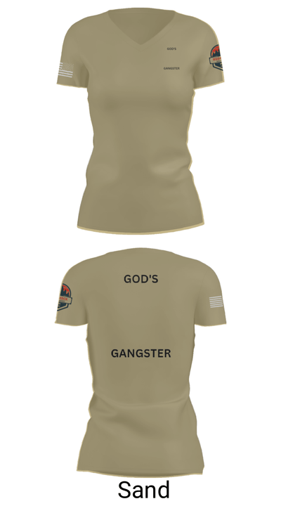 GOD'S GANGSTER 5799202 Women's Short Sleeve V-neck Shirt - 44