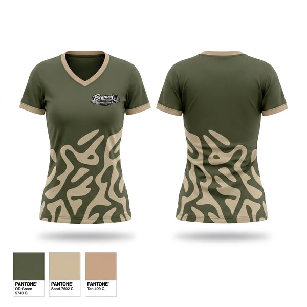 Womens Short Sleeve Vneck Shirt, Braman Jiu Jitsu, , Teamtime, Team time, sublimation, custom sports apparel, team uniforms, spirit wear, spiritwear, sports uniforms, custom shirts, team store, custom team store, fundraiser sports, apparel fundraiser