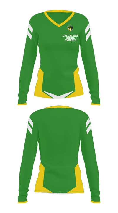 Live Oak High School Swimming 98269774 Women's Long Sleeve V-neck Shirt - 29