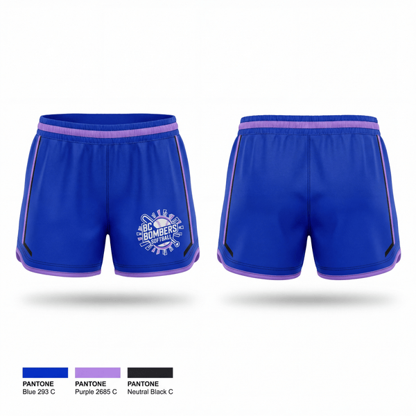 Womens Shorts, BC Bombers Softball, Softball, Teamtime, Team time, sublimation, custom sports apparel, team uniforms, spirit wear, spiritwear, sports uniforms, custom shirts, team store, custom team store, fundraiser sports, apparel fundraiser