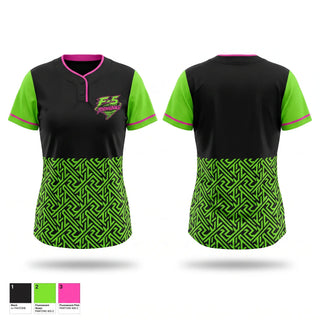 Two Button Softball Jersey, F-5 Totnadoes, Softball, Teamtime, Team time, sublimation, custom sports apparel, team uniforms, spirit wear, spiritwear, sports uniforms, custom shirts, team store, custom team store, fundraiser sports, apparel fundraiser