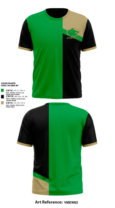 Buford Wolves (Black) 4352076 Short Sleeve Performance Shirt - 1