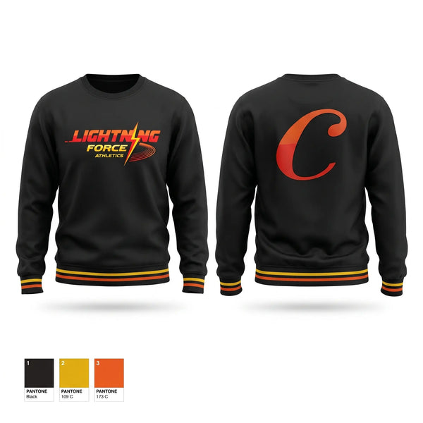 Crew Neck Sweatshirt, Lightning Force Athletics, Track & Field, Teamtime, Team time, sublimation, custom sports apparel, team uniforms, spirit wear, spiritwear, sports uniforms, custom shirts, team store, custom team store, fundraiser sports, apparel fundraiser