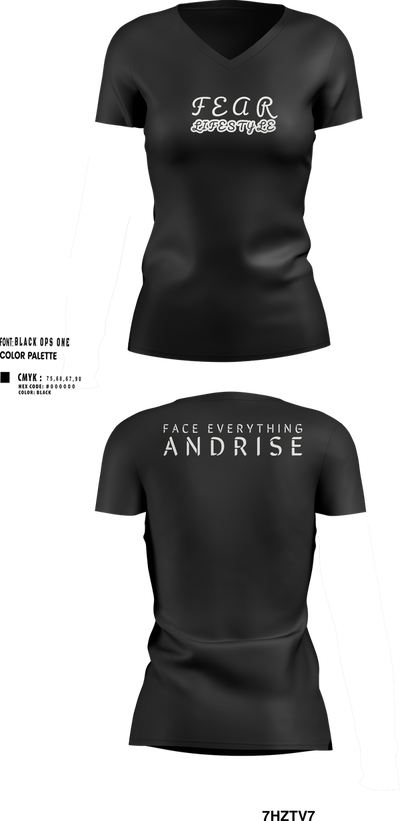 FearLifestyle 46237341 Women's Short Sleeve V-neck Shirt - 104