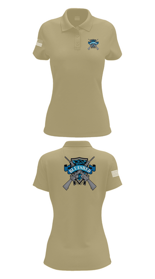 Womens Short Sleeve Performance Polo, Blueshed Gun Shop, , Teamtime, Team time, sublimation, custom sports apparel, team uniforms, spirit wear, spiritwear, sports uniforms, custom shirts, team store, custom team store, fundraiser sports, apparel fundraiser