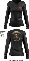 1st Battalion 2nd Marines Charlie Company 11974210 Women's Long Sleeve V-neck Shirt - 3