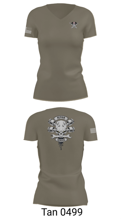 1-320th FAR FOX CO 66582202 Women's Short Sleeve V-neck Shirt - 68