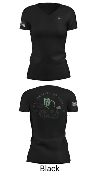 Women's Short Sleeve Vneck Shirt, M&J GREENERY LANDSCAPE, , Teamtime, Team time, sublimation, custom sports apparel, team uniforms, spirit wear, spiritwear, sports uniforms, custom shirts, team store, custom team store, fundraiser sports, apparel fundraiser