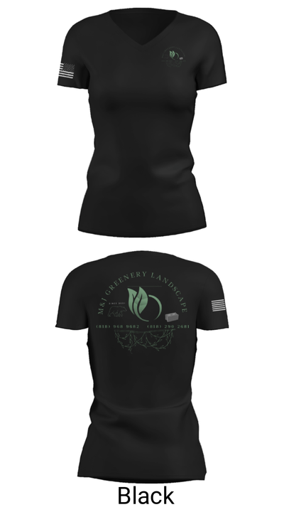 M&J GREENERY LANDSCAPE 54275960 Women's Short Sleeve V-neck Shirt - 14