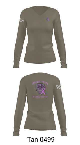 Womens Long Sleeve Vneck Shirt, Tesuque Police Dept, , Teamtime, Team time, sublimation, custom sports apparel, team uniforms, spirit wear, spiritwear, sports uniforms, custom shirts, team store, custom team store, fundraiser sports, apparel fundraiser
