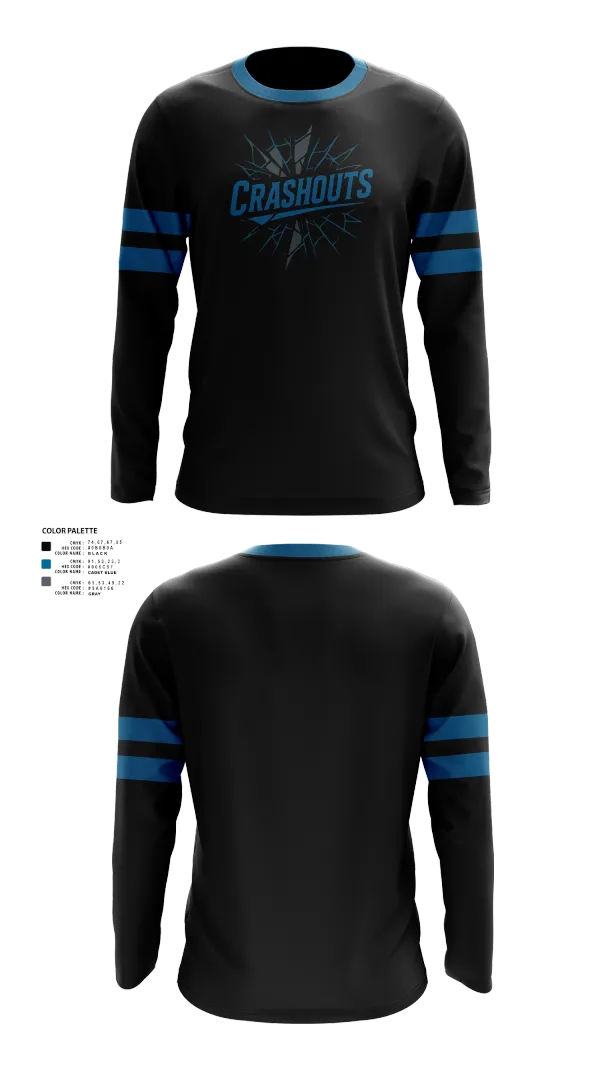 Long Sleeve Performance Shirt, CRASHOUTS, Baseball, Teamtime, Team time, sublimation, custom sports apparel, team uniforms, spirit wear, spiritwear, sports uniforms, custom shirts, team store, custom team store, fundraiser sports, apparel fundraiser