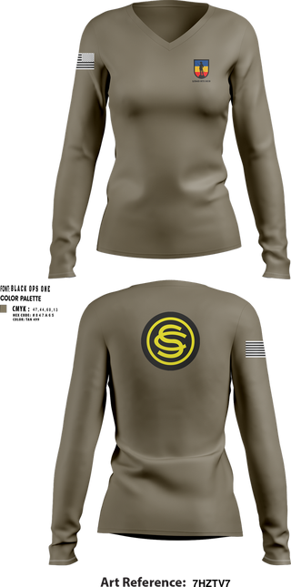 Womens Long Sleeve Vneck Shirt, 1/243 RTI OCS, , Teamtime, Team time, sublimation, custom sports apparel, team uniforms, spirit wear, spiritwear, sports uniforms, custom shirts, team store, custom team store, fundraiser sports, apparel fundraiser