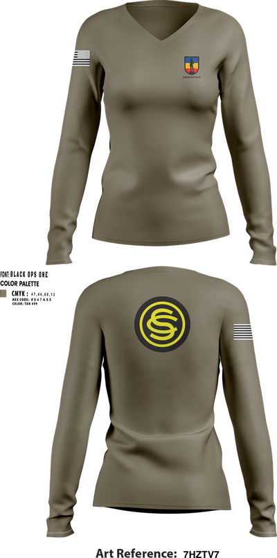1/243 RTI OCS 50417107 Women's Long Sleeve V-neck Shirt - 120
