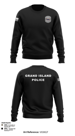 Crew Neck Sweatshirt, Grand Island Police Department, Police, Teamtime, Team time, sublimation, custom sports apparel, team uniforms, spirit wear, spiritwear, sports uniforms, custom shirts, team store, custom team store, fundraiser sports, apparel fundraiser