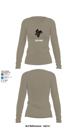 Womens Long Sleeve Vneck Shirt, QCStunts, E-Sports, Teamtime, Team time, sublimation, custom sports apparel, team uniforms, spirit wear, spiritwear, sports uniforms, custom shirts, team store, custom team store, fundraiser sports, apparel fundraiser