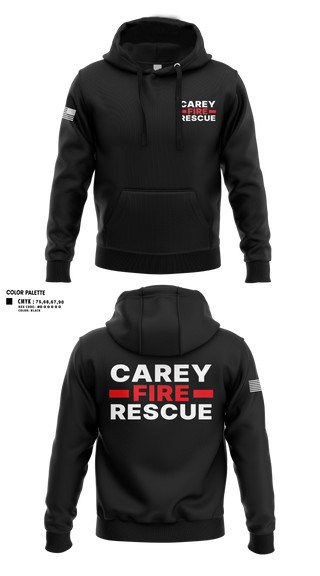 Hoodie, Carey Rural Fire & Rescue, Fire Department, Teamtime, Team time, sublimation, custom sports apparel, team uniforms, spirit wear, spiritwear, sports uniforms, custom shirts, team store, custom team store, fundraiser sports, apparel fundraiser