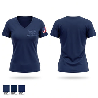 Womens Short Sleeve Vneck Shirt, Perryville Police Department, Police, Teamtime, Team time, sublimation, custom sports apparel, team uniforms, spirit wear, spiritwear, sports uniforms, custom shirts, team store, custom team store, fundraiser sports, apparel fundraiser