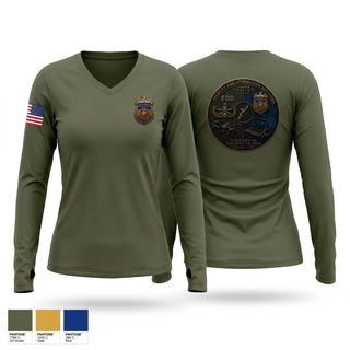 Womens Long Sleeve Vneck Shirt, 3IB IA2, Marines, Teamtime, Team time, sublimation, custom sports apparel, team uniforms, spirit wear, spiritwear, sports uniforms, custom shirts, team store, custom team store, fundraiser sports, apparel fundraiser