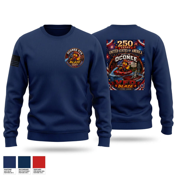 Crew Neck Sweatshirt, City of Oconee Volunteer Fire Department, Fire Department, Teamtime, Team time, sublimation, custom sports apparel, team uniforms, spirit wear, spiritwear, sports uniforms, custom shirts, team store, custom team store, fundraiser sports, apparel fundraiser