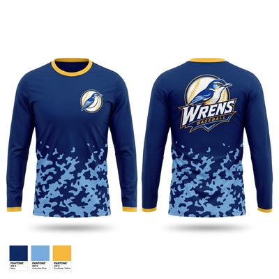 Wrens Baseball Long Sleeve Performance Shirt - 1