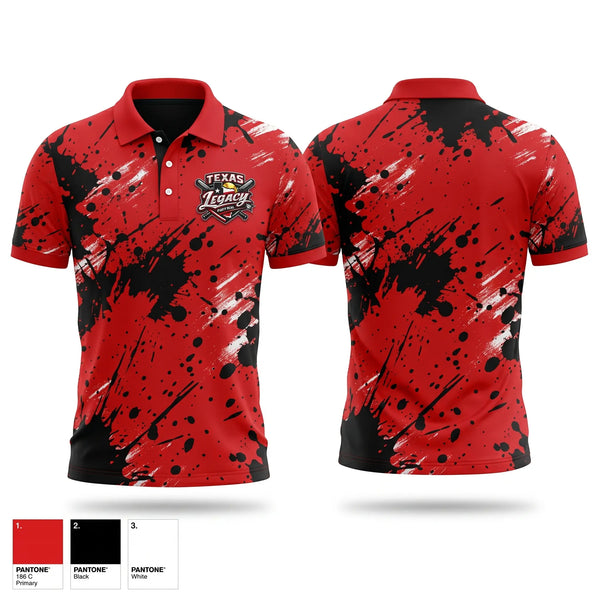Short Sleeve Performance Polo, Texas legacy, Softball, Teamtime, Team time, sublimation, custom sports apparel, team uniforms, spirit wear, spiritwear, sports uniforms, custom shirts, team store, custom team store, fundraiser sports, apparel fundraiser