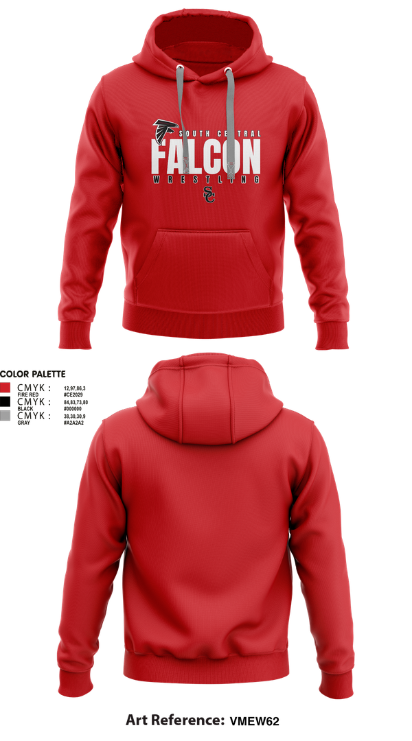 Hoodie, Soutch Central High School Falcons, Wrestling, Teamtime, Team time, sublimation, custom sports apparel, team uniforms, spirit wear, spiritwear, sports uniforms, custom shirts, team store, custom team store, fundraiser sports, apparel fundraiser