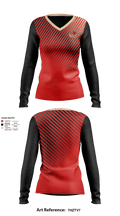Red Springs Red Devils 1558638 Women's Long Sleeve V-neck Shirt - 1