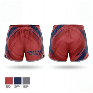 Womens Shorts, Vinton Elite Softball, Softball, Teamtime, Team time, sublimation, custom sports apparel, team uniforms, spirit wear, spiritwear, sports uniforms, custom shirts, team store, custom team store, fundraiser sports, apparel fundraiser