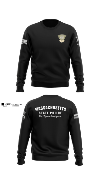 Crew Neck Sweatshirt, Massachusetts State Police Fire & Explosion Investigation Unit, Police, Teamtime, Team time, sublimation, custom sports apparel, team uniforms, spirit wear, spiritwear, sports uniforms, custom shirts, team store, custom team store, fundraiser sports, apparel fundraiser