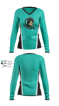 Jersey Shore Wave Women's Long Sleeve V-neck Shirt - 1