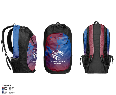 Gear Bag, Scripps Ranch Lacrosse, Men's Lacrosse, Teamtime, Team time, sublimation, custom sports apparel, team uniforms, spirit wear, spiritwear, sports uniforms, custom shirts, team store, custom team store, fundraiser sports, apparel fundraiser