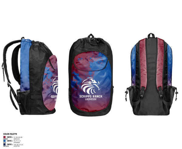 Gear Bag, Scripps Ranch Lacrosse, Men's Lacrosse, Teamtime, Team time, sublimation, custom sports apparel, team uniforms, spirit wear, spiritwear, sports uniforms, custom shirts, team store, custom team store, fundraiser sports, apparel fundraiser