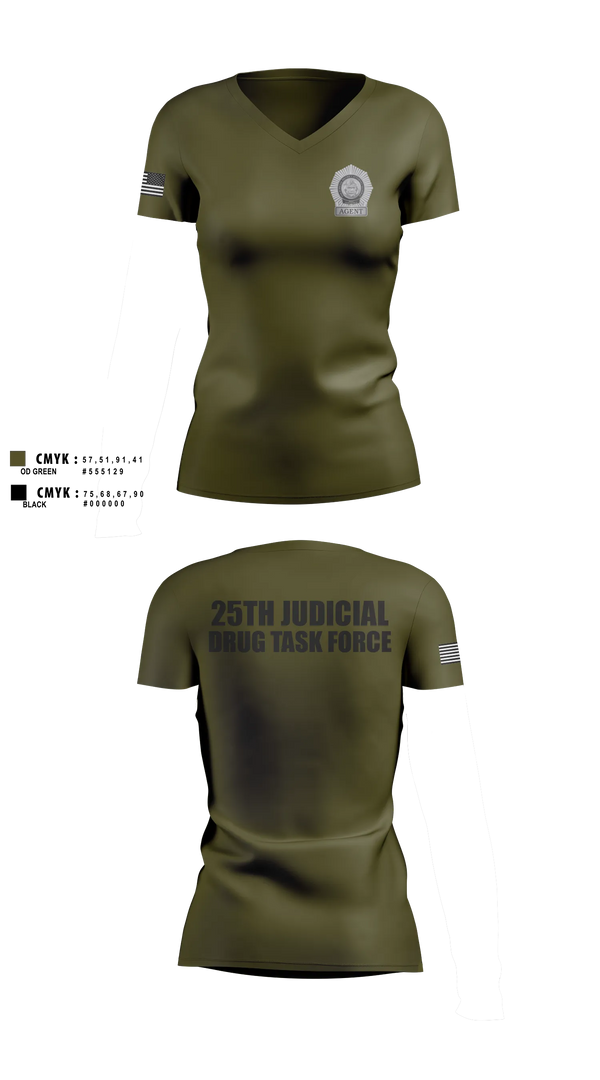 Womens Short Sleeve Vneck Shirt, 25th Judicial Drug Task Force, Police, Teamtime, Team time, sublimation, custom sports apparel, team uniforms, spirit wear, spiritwear, sports uniforms, custom shirts, team store, custom team store, fundraiser sports, apparel fundraiser